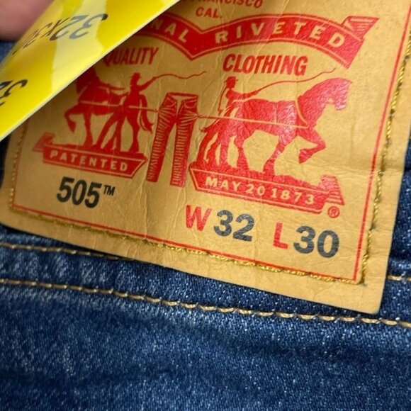 Levis 505 Regular Mens Jeans Size 32x30 Stretch Straight Leg Denim Blue a0685 - Picture 3 of 5